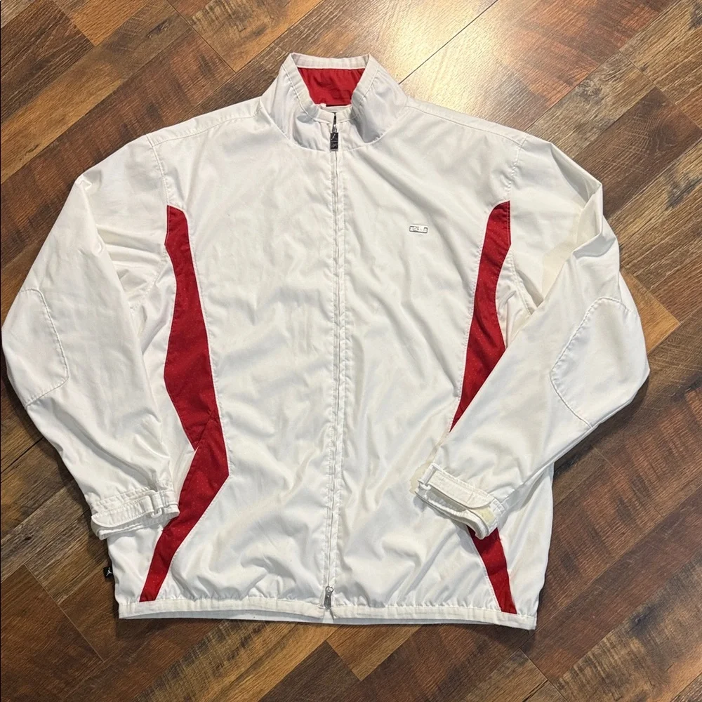 Nike Air Jordan Windbreaker Jacket White Red Zip Up XXL